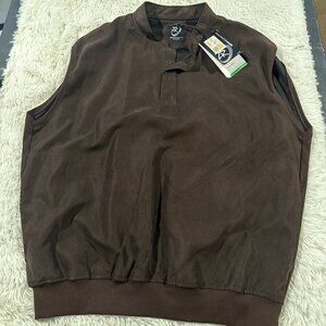 Zero Restriction mens brown NWT golf vest L windproof all weather